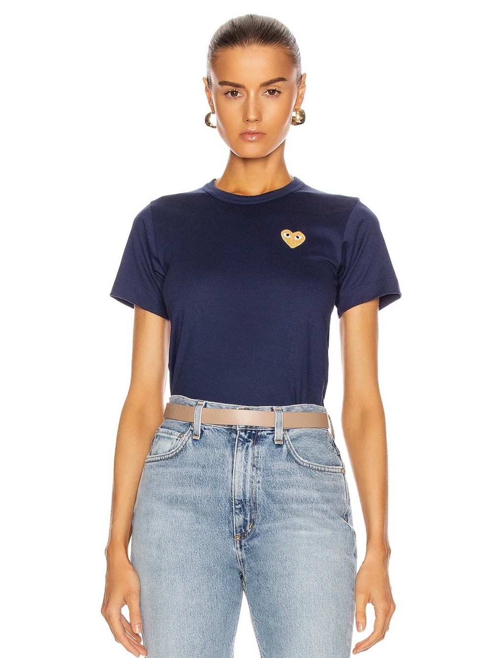 Comme des Garcons PLAY Gold Heart Emblem Tee